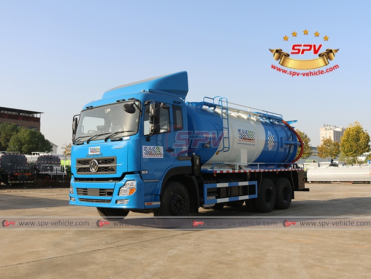 16,000 Litres Combined Vacuum Jetting Truck DongFeng - Left Front Side View